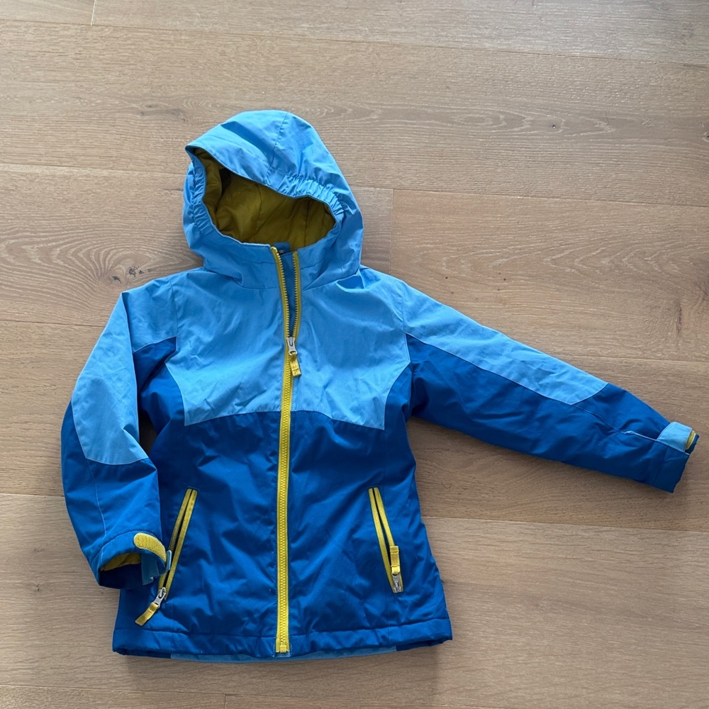 Blue Hooded Jacket with Yellow Accents M 5-6 kids